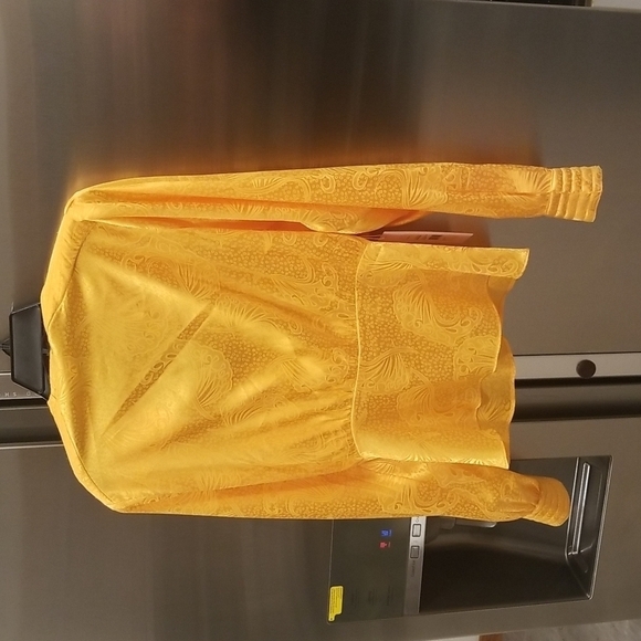 💕RONNY KOBO💕 Lorie Satin Long Sleeve Blouse ~ Yellow Small S NWT - Picture 5 of 13